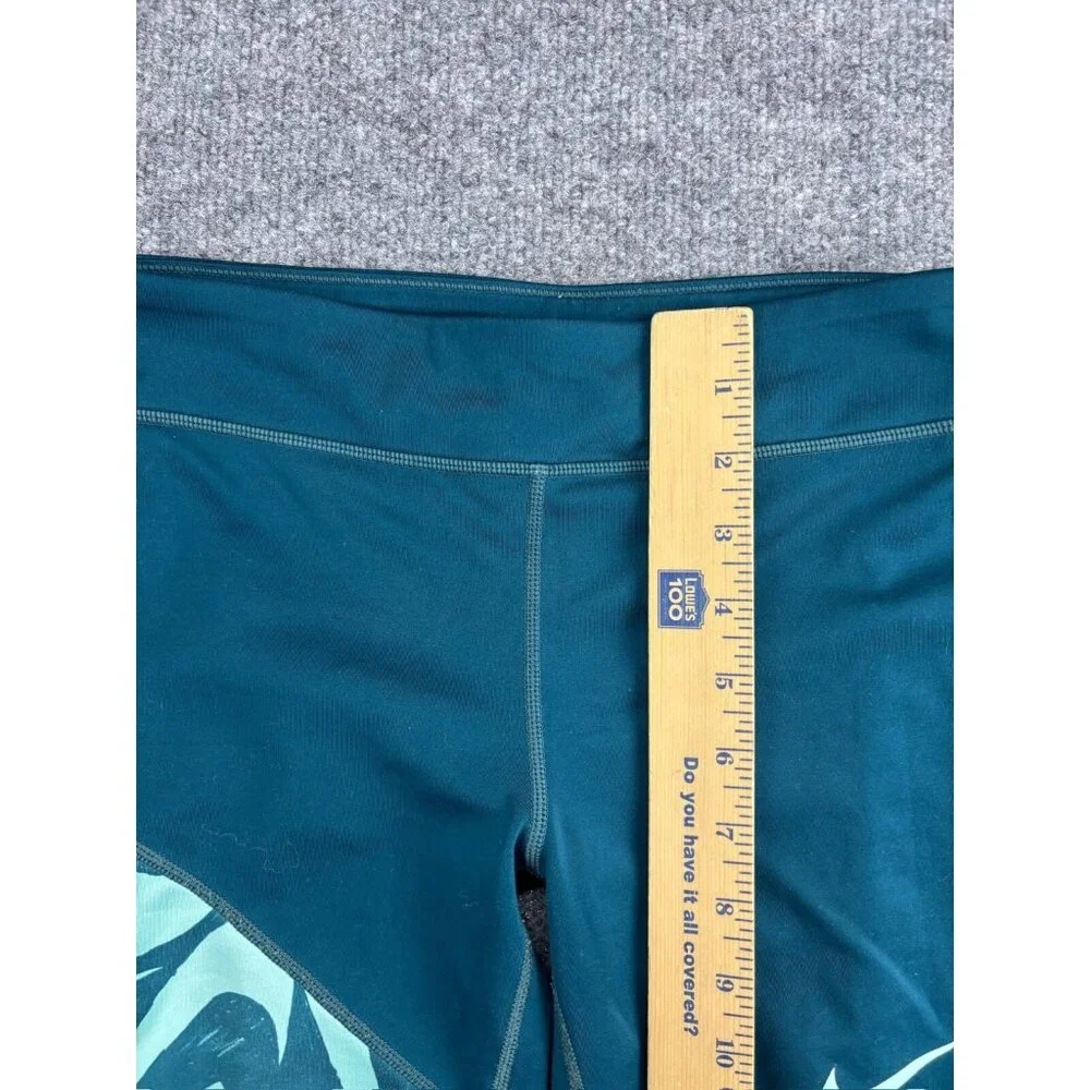Nike Dri-Fit Trophy Training Leggings Girls' Large Green Logo‎ Colorblock Stripe